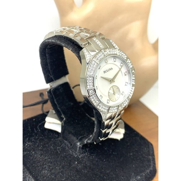 Bulova Women\'s Watch 96L291 Quartz White Mother of Pearl Dial Crystal Accent main image 6